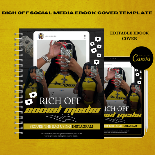 Rich off social media ebook cover template